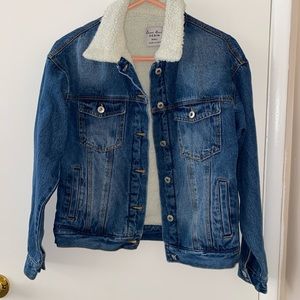 Sherpa lined, denim jacket